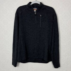 Meister 100% Merino Wool Sport Collection Quarter Zip Sweater XL Gray Pullover